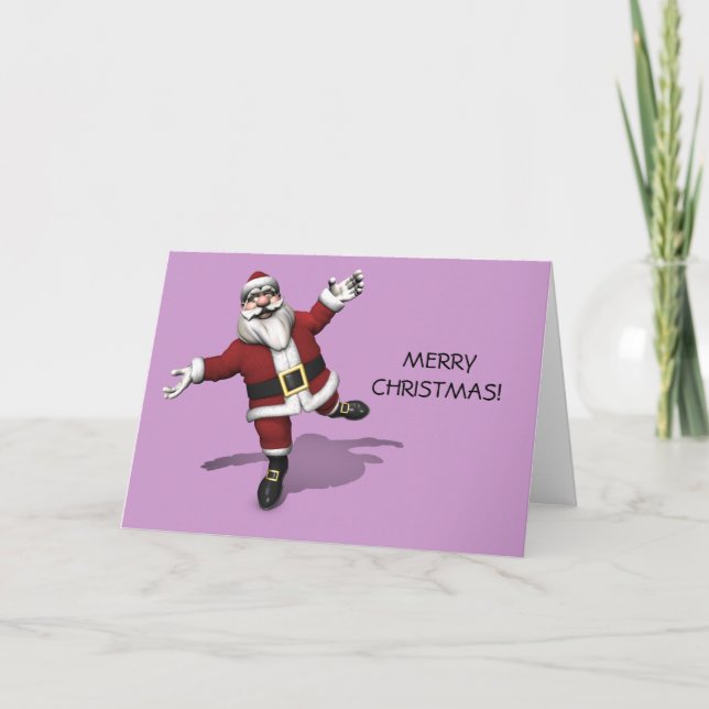 Tarjeta Festiva Bailarín de ballet Santa Claus (Anverso)