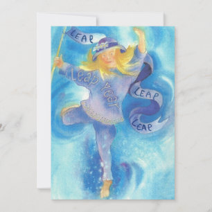 Tarjeta Festiva Bailarín de cinta de año de salto