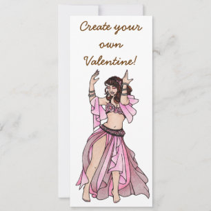 Tarjeta Festiva Bailarina Belly rosa de San Valentín