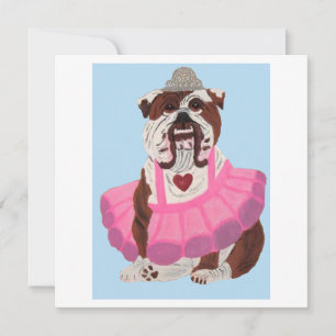 Tarjeta Festiva Bailarina Bulldog