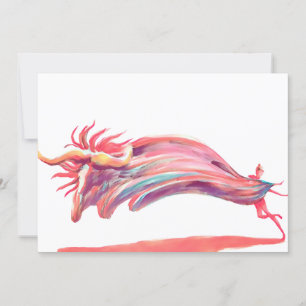 Tarjeta Festiva Bailarina de ballet oncesto con onda Arte rosa