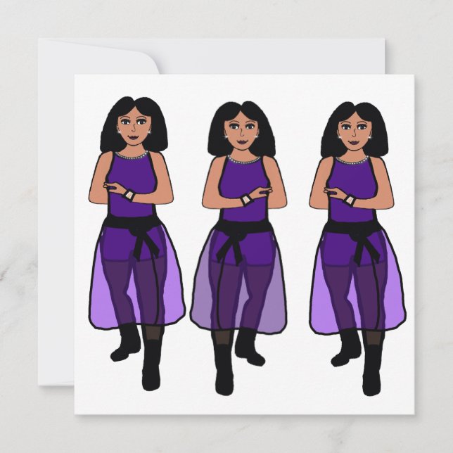 Tarjeta Festiva Bailarina Sheer Purple B (Anverso)