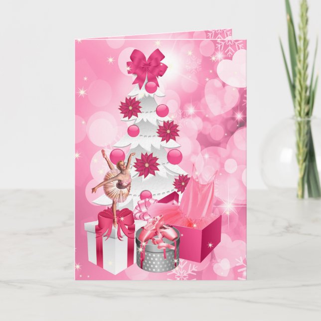 Tarjeta Festiva Bailarines con temática de bailarina bailarina bai (Anverso)