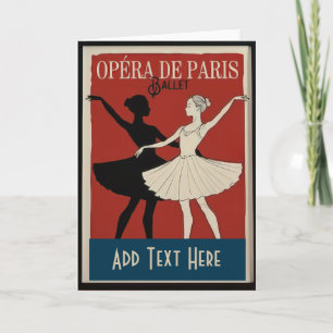 Tarjeta Festiva Bailarines de ballet, agregar texto