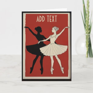 Tarjeta Festiva Bailarines de ballet, personalizar agregar texto