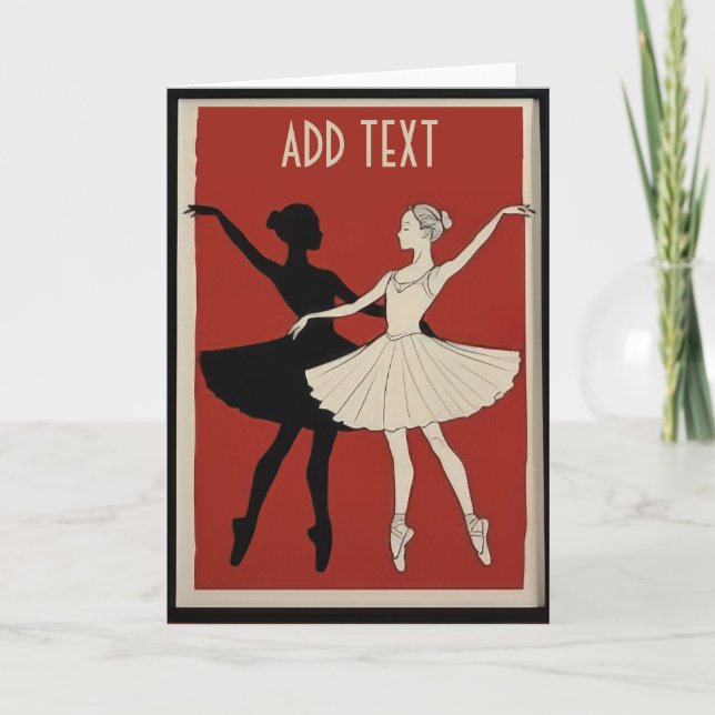 Tarjeta Festiva Bailarines de ballet, personalizar agregar texto (Anverso)
