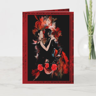 Tarjeta Festiva Bailarines románticos de salón de baile de tango d