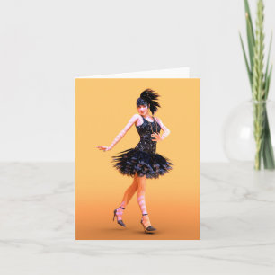 Tarjeta Festiva Baile de Flapper Vintage