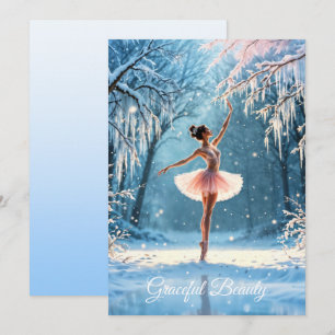 Tarjeta Festiva Baile de nieve baile invierno belleza arte