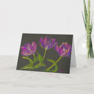 Tarjeta Festiva baile de tulipanos de loro