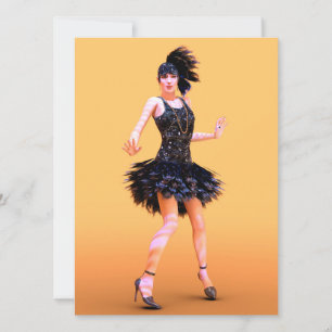 Tarjeta Festiva Baile Flapper Vintage