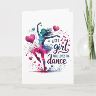 Tarjeta Festiva Baile Retro Solo Una Chica Que Ama Bailar