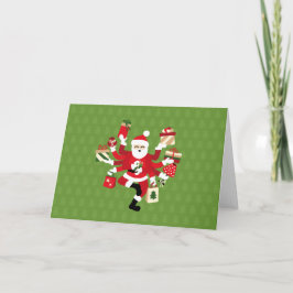 Tarjeta Festiva Baile Shiva Claus - bosque Spruce