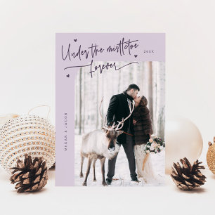 Tarjeta Festiva Bajo Mistletoe Forever Fotografía De Nueva York Pú