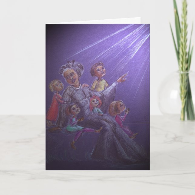 Tarjeta Festiva Bakhita y niños (Anverso)