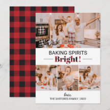 Baking Spirit Bright Holiday Christmas Photo Card