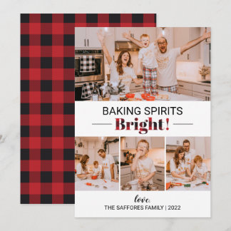 Tarjeta Festiva Baking Spirit Bright Holiday Christmas Photo Card
