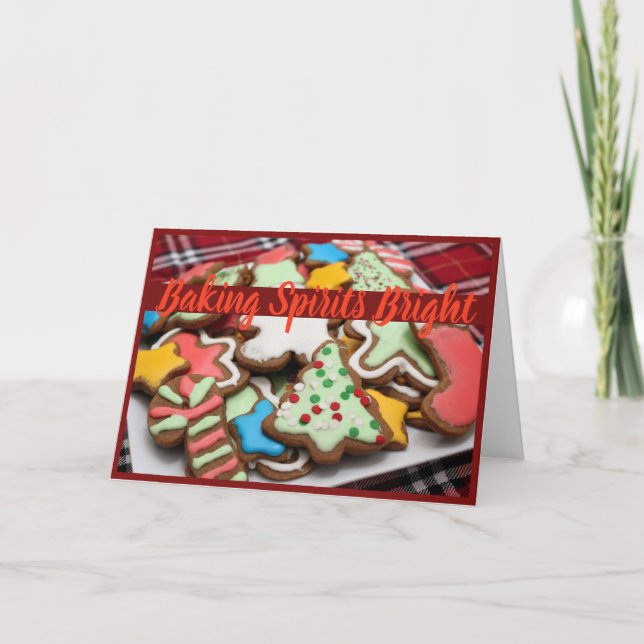 Tarjeta Festiva Baking Spirit Bright Navidades Cookie Card (Anverso)