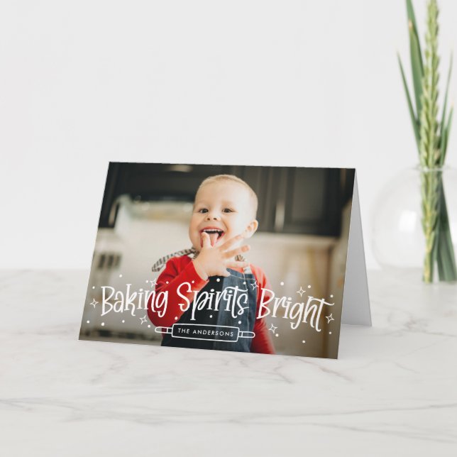 Tarjeta Festiva Baking Spirits Bright 2 Photo (Anverso)