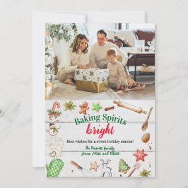 Tarjeta Festiva Baking Spirits Bright Christmas Photo
