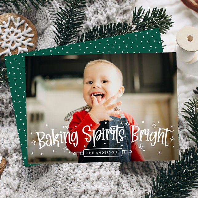 Tarjeta Festiva Baking Spirits Bright Green Photo (Subido por el creador)