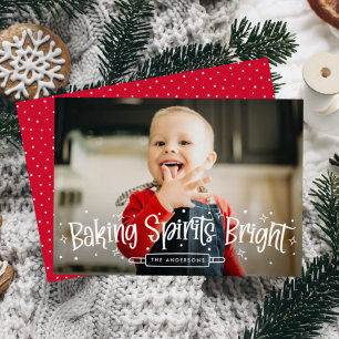 Tarjeta Festiva Baking Spirits Bright Photo