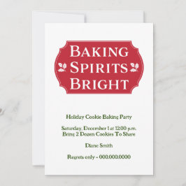 Tarjeta Festiva Baking Spirits Brillante Cookie
