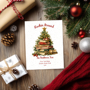 Tarjeta Festiva Balanceándose alrededor del árbol de Bookmas