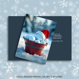 Tarjeta Festiva Balde de golf de los Navidades Rojos Snowley