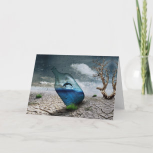 Tarjeta Festiva Ballena asesina en botellas