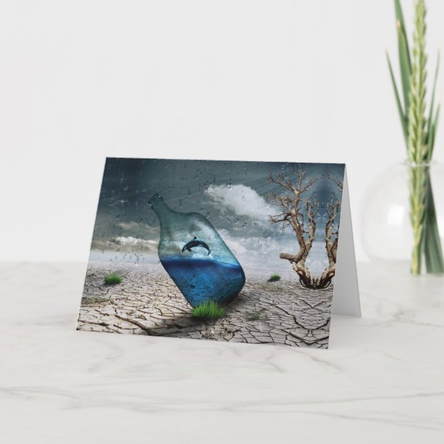 Tarjeta Festiva Ballena asesina en botellas (Anverso)