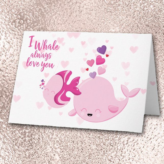 Tarjeta Festiva Ballena Cuta Siempre Te Ama San Valentín (Subido por el creador)