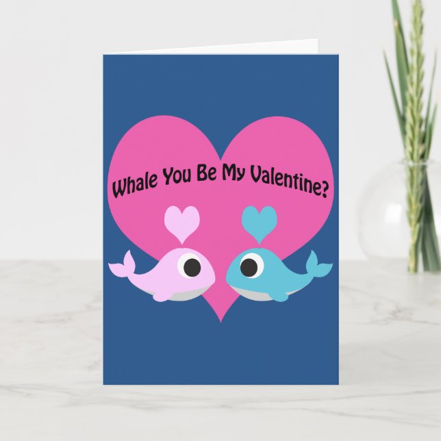 Tarjeta Festiva ¿Ballena Eres Mi Valentín? (Anverso)