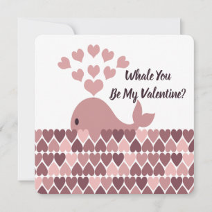 Tarjeta Festiva Ballena que seas mi Valentín