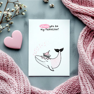 Tarjeta Festiva Ballena serás mi San Valentín Aula 