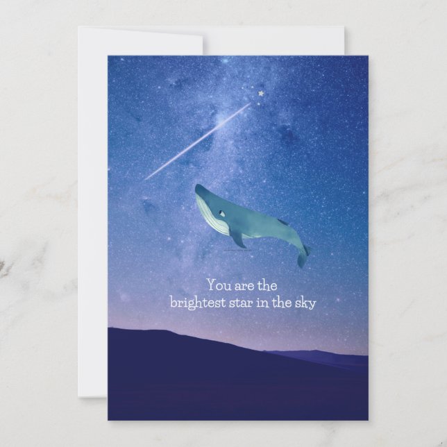 Tarjeta Festiva Ballena voladora (Anverso)