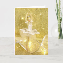Tarjeta Festiva Ballerina en blanco (vertical)