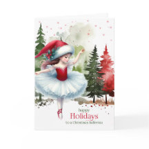 Ballerina Girl Christmas Ballet in Winter Forest
