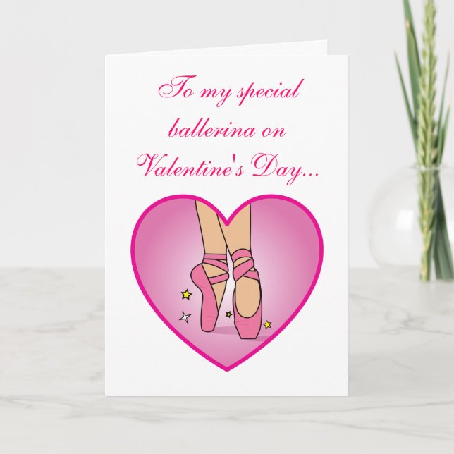 Tarjeta Festiva Ballerina Heart Valentine (Anverso)