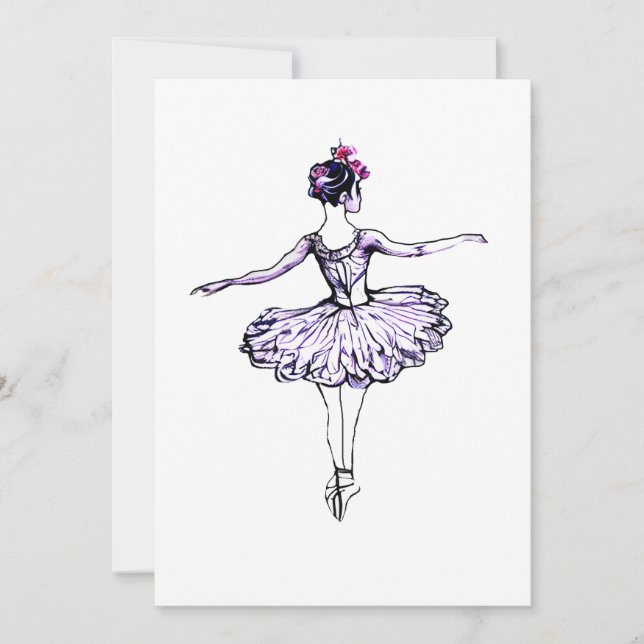Tarjeta Festiva Ballerina Silhouette (Anverso)