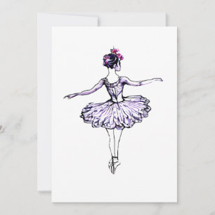 Tarjeta Festiva Ballerina Silhouette