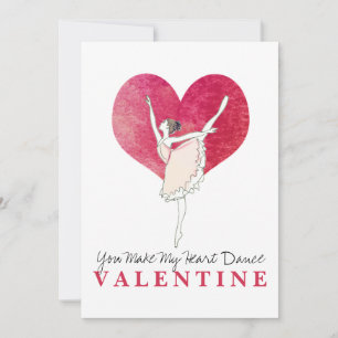 Tarjeta Festiva Ballerina Valentine Make My Heart Dance