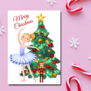 Tarjeta Festiva Ballet de Navidades Nutcracker Clara Ballerina
