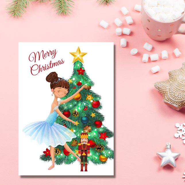 Tarjeta Festiva Ballet de Navidades Nutcracker Clara Ballerina (Subido por el creador)