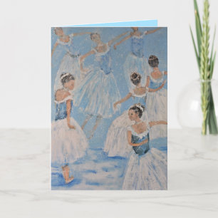 Tarjeta Festiva Ballet del Cascanueces Bailando En La Nieve