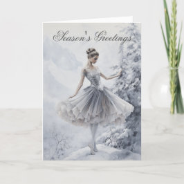 Tarjeta Festiva Ballet Reina de la Nieve Bailarina Copo de Nieve N