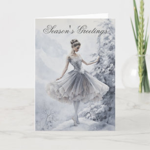 Tarjeta Festiva Ballet Reina de la Nieve Bailarina Copo de Nieve N
