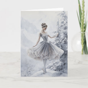 Tarjeta Festiva Ballet Reina de la Nieve Bailarina Copo de Nieve N