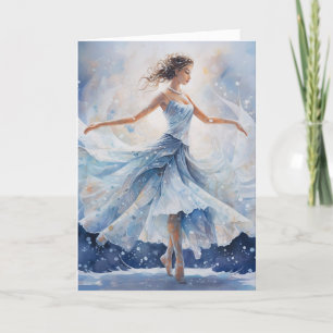 Tarjeta Festiva Ballet Reina de la Nieve Bailarina Copo de Nieve N