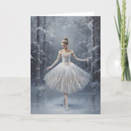 Tarjeta Festiva Ballet Reina de la Nieve Copo de Nieve Bailarina N